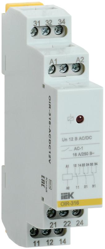 Промежут. реле.OIR 3 конт (16А). 12 В AC/DC