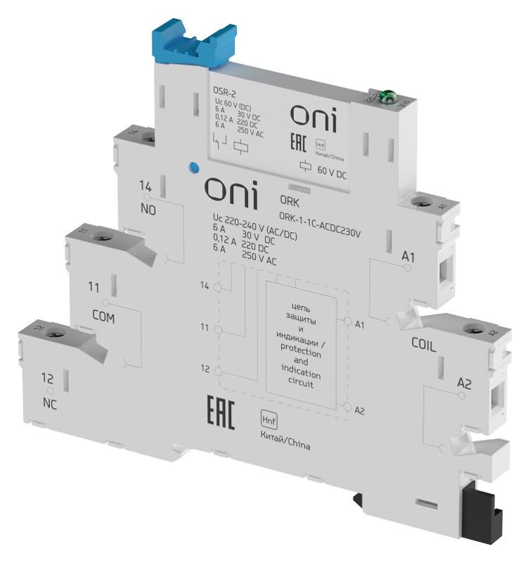 Реле интерфейсное ORK с розеткой 1C 230В AC/DC