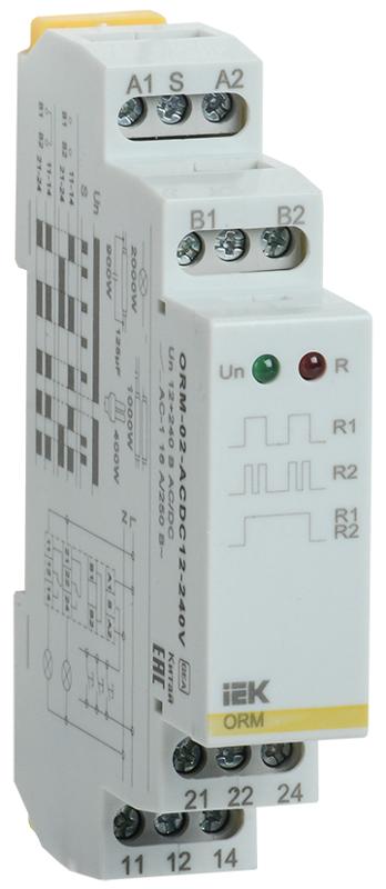 Импульсное реле ORM. 2 конт. 12-240 В AC/DC