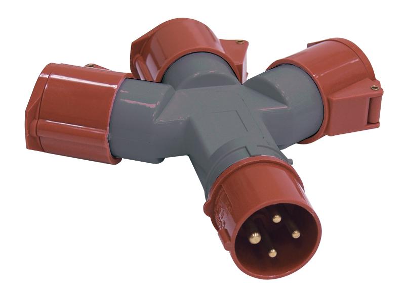Адаптер трехлучевой TS1013-214 3Р+РЕ 16А 380В IP44