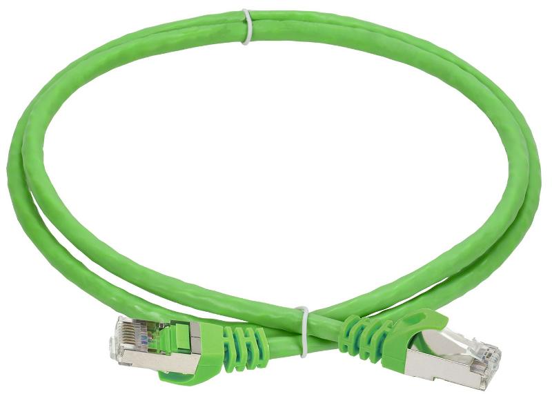 ITK Коммутационный шнур кат.6A S/FTP 1м st. 50мкд зел.