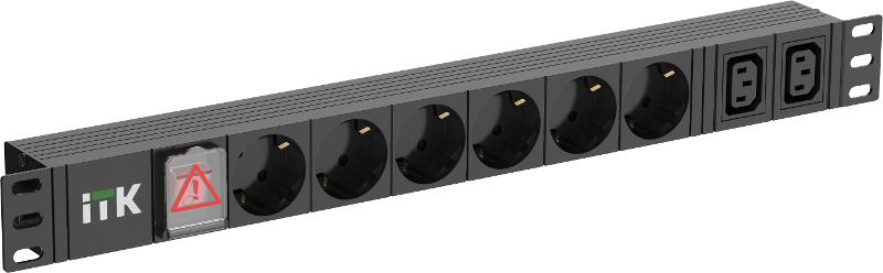 ITK PDU 6 розеток нем. ст. + 2 С13 LED …