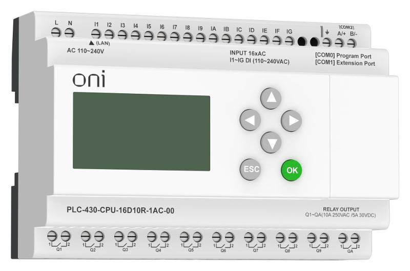 ПЛК 430 Модуль ЦПУ 16 DI 10 RO 220В AC EP с экраном
