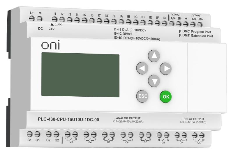 ПЛК 430 Модуль ЦПУ 4 DI 12 UI 8 RO 2 AO 24В DC EP с экр