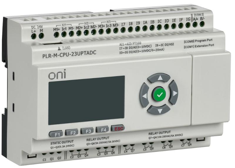 Микро ПЛК PLR-M. CPU DI10/PT3/DO08(R)/02(T) 24В DC