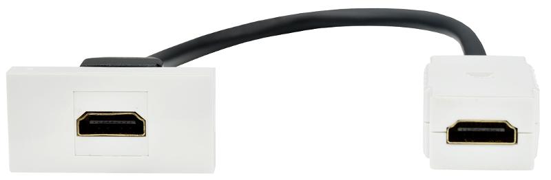 PRIMER РКМ-10-00-П Розетка HDMI M/M (1 модуль) белая