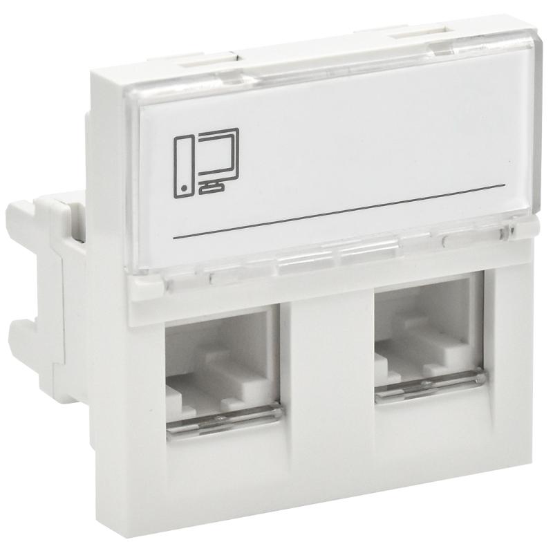 PRIMER РКИ-22-00-П-5 Розетка RJ45 кат.5E (2модуля /2входа) белая