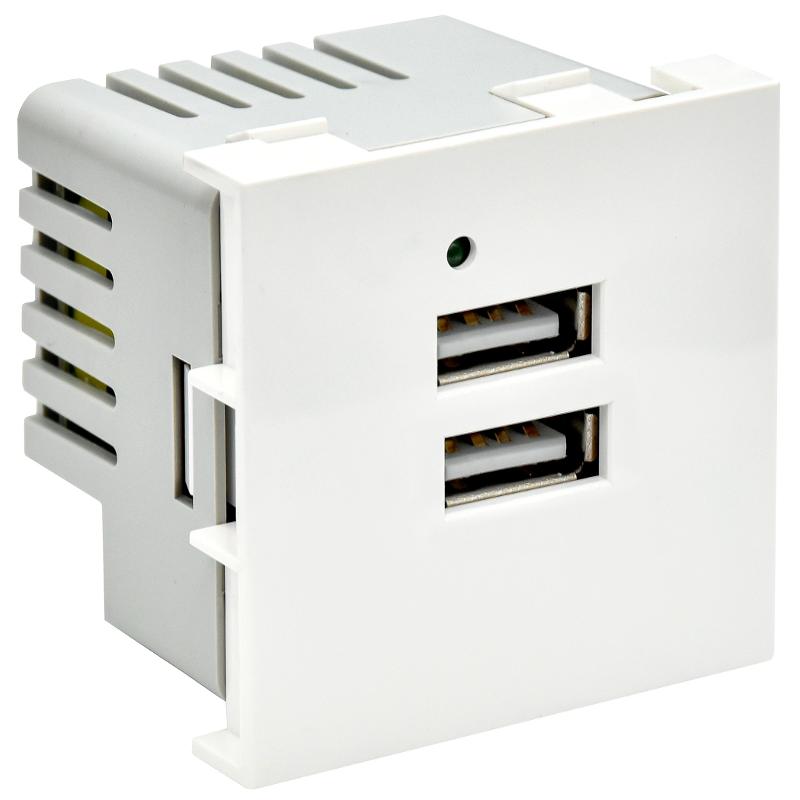PRIMER РКЮ-23-40-П Розетка USB A+A 4,2А (2 мод.) бел.