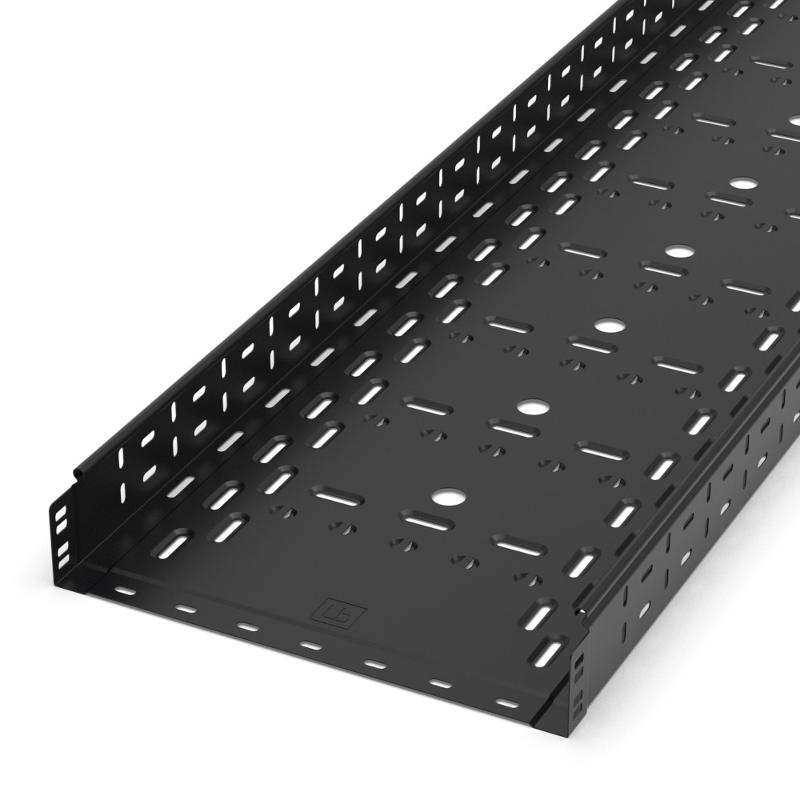 Лоток перфорированный Стандарт 400х80х3000 (1,0 мм) RAL 9005 (6 м/уп)