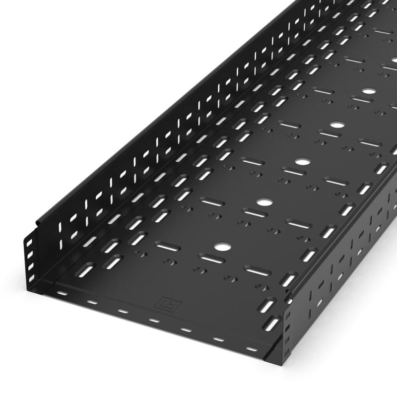 Лоток перфорированный Стандарт 400х100х3000 (1,0 мм) RAL 9005 (6 м/уп)