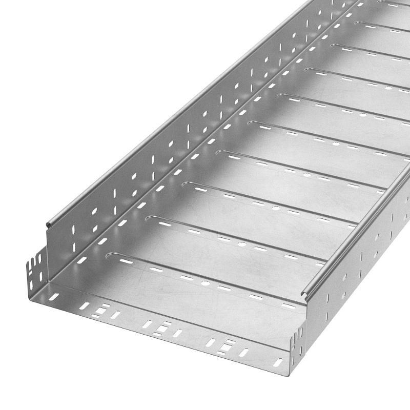 Лоток перфорированный Профи INOX (AISI 304) 400х100x3000 (1,0 мм) (6 м/уп)