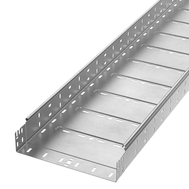 Лоток перфорированный Профи INOX (AISI 304) 300х80x6000 (1,0 мм) (12 м/уп)