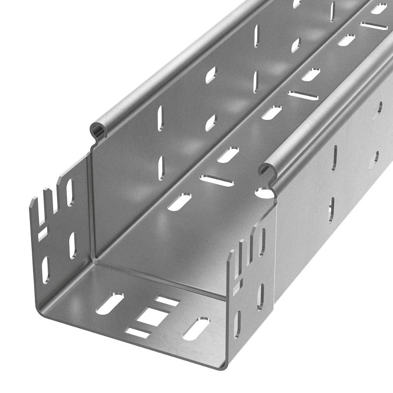 Лоток перфорированный Профи INOX (AISI 304) 100х80x6000 (1,2 мм) (12 м/уп)