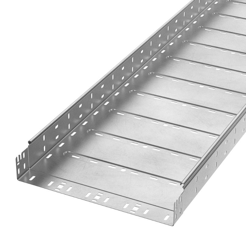 Лоток перфорированный Профи INOX (AISI 304) 400х80x6000 (1,2 мм) (12 м/уп)