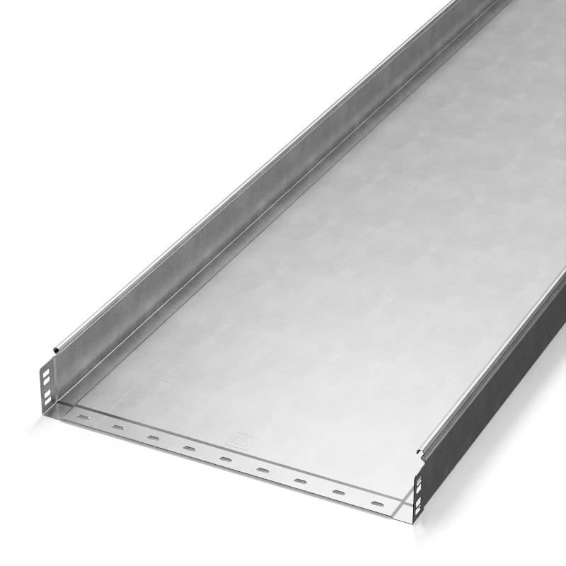 Лоток неперфорированный Стандарт INOX (AISI 304) 500х80х3000 (1,0 мм) (3 м/уп)