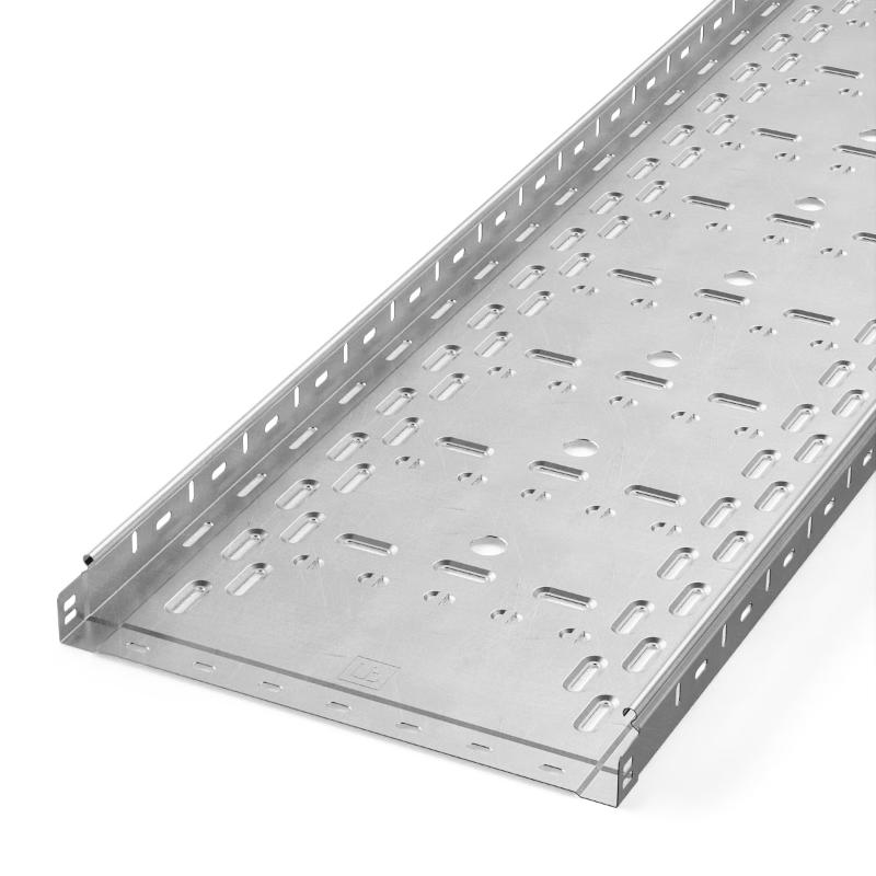 Лоток перфорированный Стандарт INOX (AISI 304) 400х50х3000 (1,0 мм) (3 м/уп)