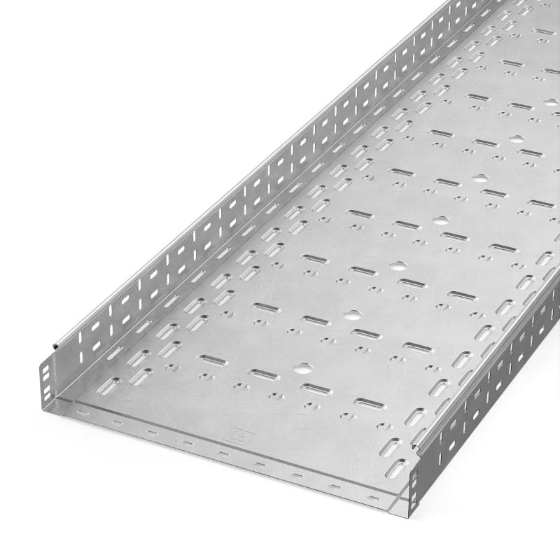 Лоток перфорированный Стандарт INOX (AISI 304) 500х80х3000 (1,0 мм) (3 м/уп)