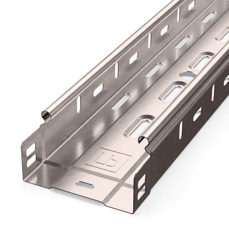 Лоток перфорированный Стандарт INOX (AISI 409) 100х50х3000 (0,7 мм) (24 м/уп)