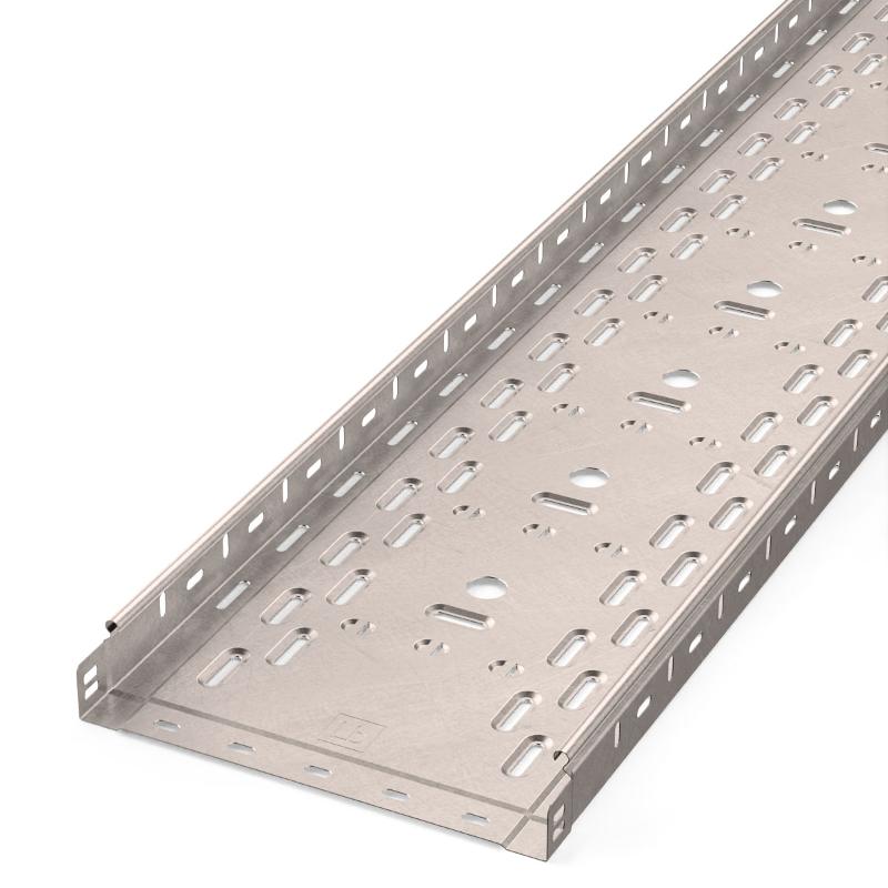 Лоток перфорированный Стандарт INOX (AISI 409) 300х50х3000 (0,8 мм) (12 м/уп)