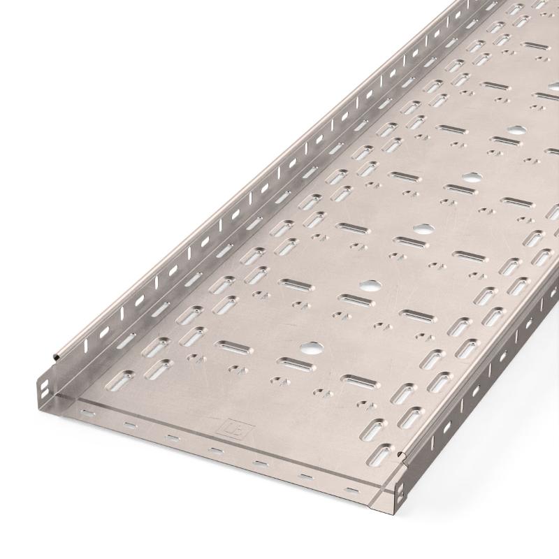 Лоток перфорированный Стандарт INOX (AISI 409) 400х50х3000 (1,0 мм) (6 м/уп)