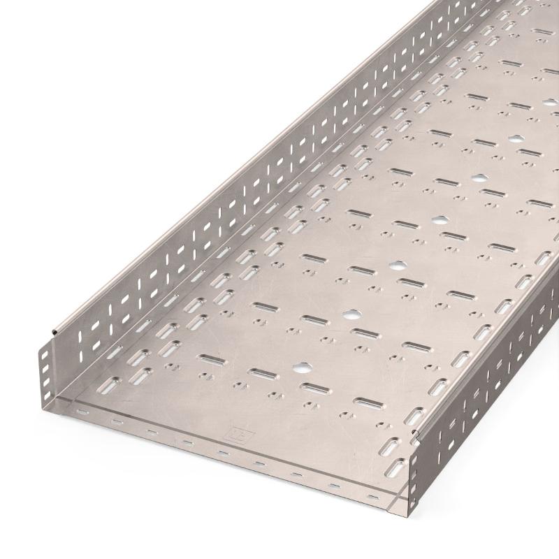 Лоток перфорированный Стандарт INOX (AISI 409) 500х100х3000 (1,0 мм) (6 м/уп)