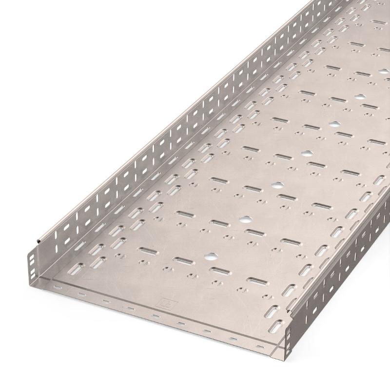 Лоток перфорированный Стандарт INOX (AISI 409) 500х80х3000 (1,0 мм) (6 м/уп)