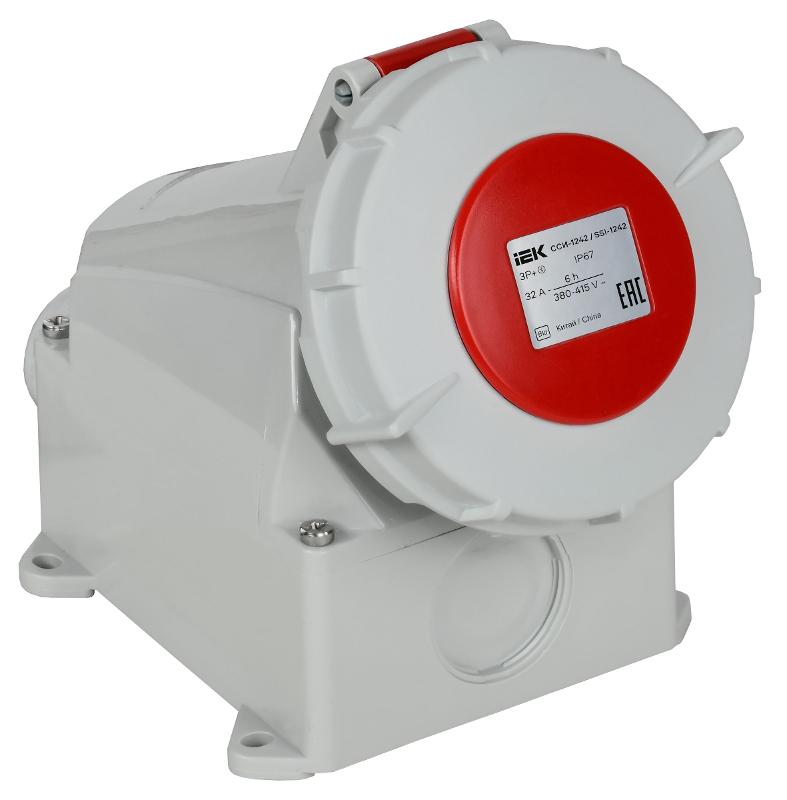 Розетка стационарная ССИ-1242 32А-6ч 380В 3P+PE IP67