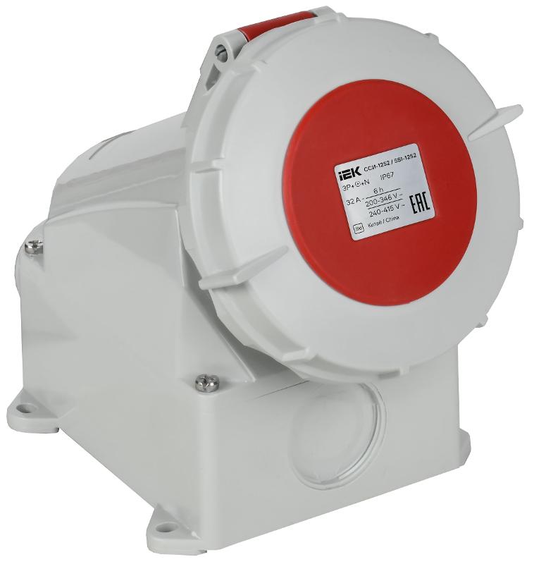 Розетка стационарная ССИ-1252 32А-6ч 380В 3P+PE+N IP67