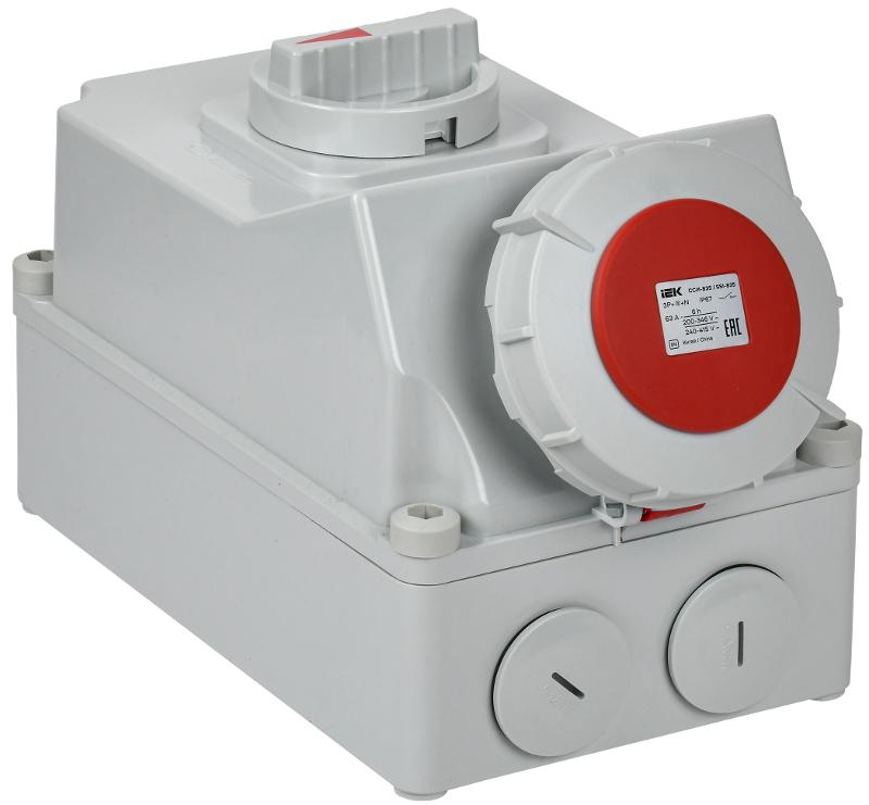 Розетка с механической блокировкой ССИ-835 63А-6ч 380В 3P+PE+N IP67