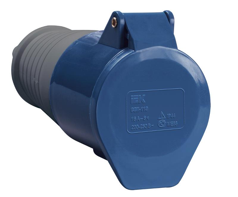 Розетка 213 переносная 2Р+РЕ 16А 220В IP44