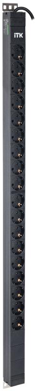 ITK PDU верт. 24U 1ф 16А 18 роз. Schuko каб. 3м Schuko