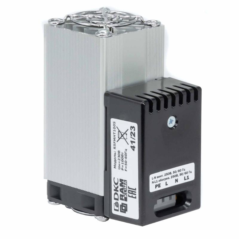 Обогреватель компактный с вентилятором, P=100W, 230V