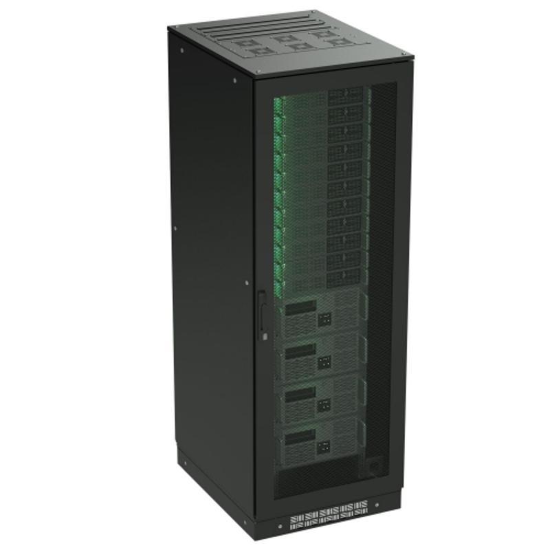 Напольный шкаф 47U 600х1000 двери перфорированная/перфорированная, укомплектован вводом и заглушками RAL 9005