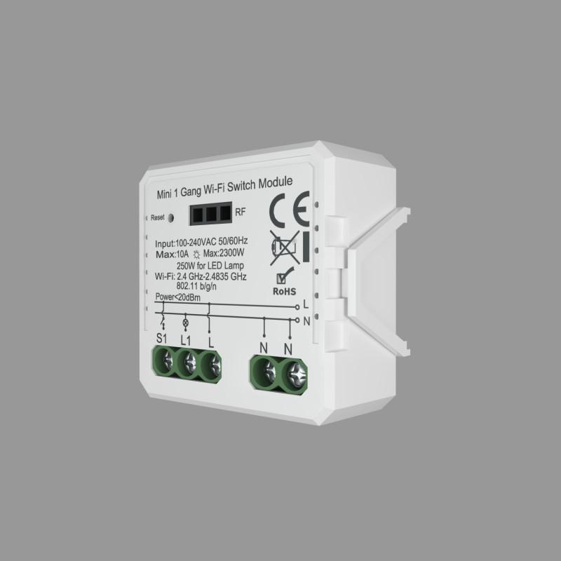 Одноканальное Wi-Fi реле-выключатель 1 x 2300Вт / 250Вт для LED RL1001-SM