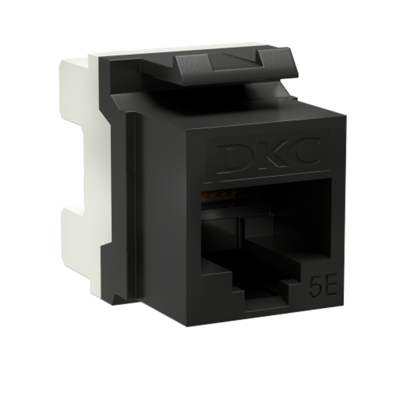 Модуль Keystone RJ45 CAT5E не экранированный, 180 градусов, черный