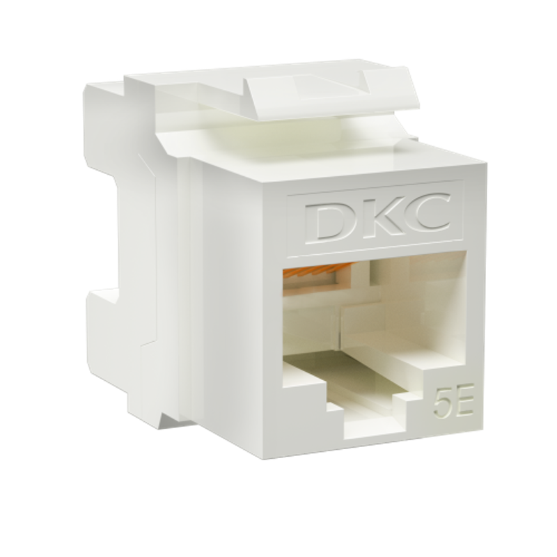 Модуль Keystone RJ45 CAT5E не экранированный, 180 градусов, белый