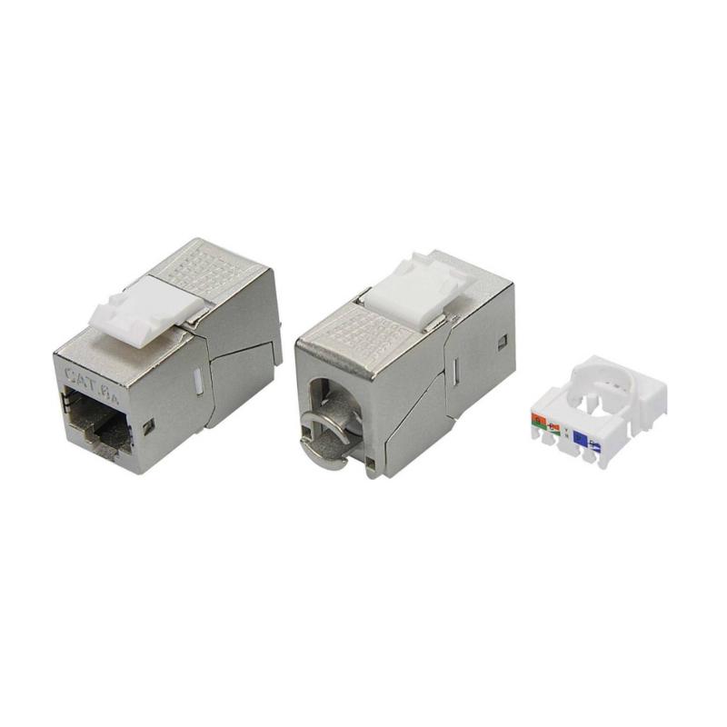 Модуль  Keystone RJ45 CAT6A экранированный(STP), 90 градусов,серебристый (форм-фактор S19)