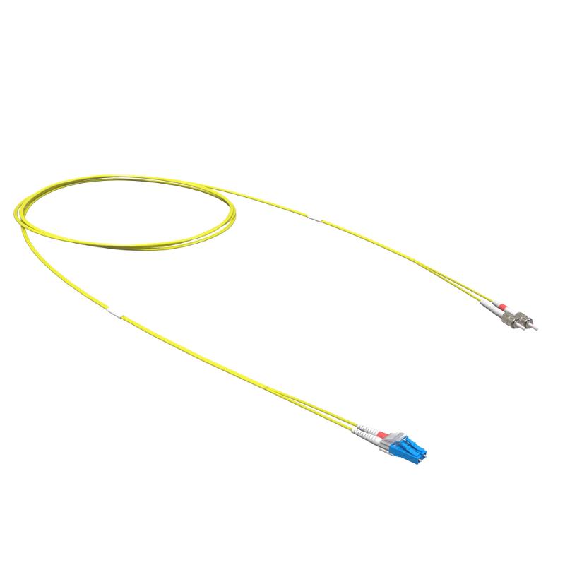 Оптический коммутационный шнур переходной Duplex LC-UPC/ST-UPC, 9/125 OS2, 1 м