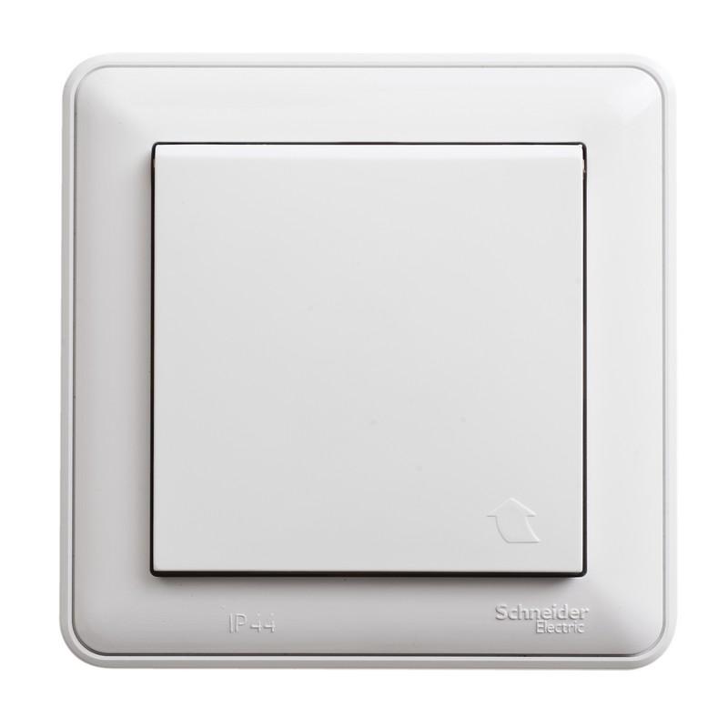 W59 Aqua Белый Розетка с заземлением с крышкой с защитными шторками IP44 (в сборе)