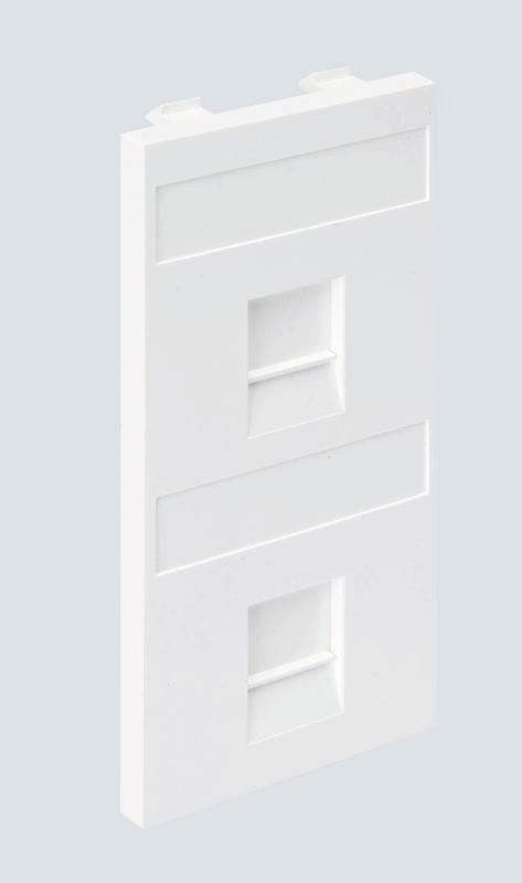 Simon Connect Адаптер на 2хRJ45 коннектора, S-модуль, с защит.шторками, белый