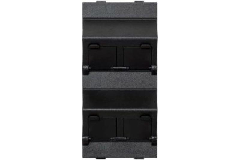 Simon Connect Наклонный адаптер на 4хRJ45 коннектора, S-модуль, графит