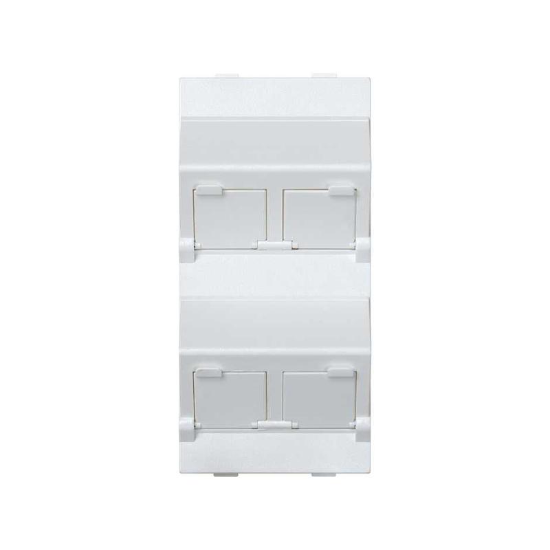 Simon Connect Наклонный адаптер на 4хRJ45 коннектора, S-модуль, белый