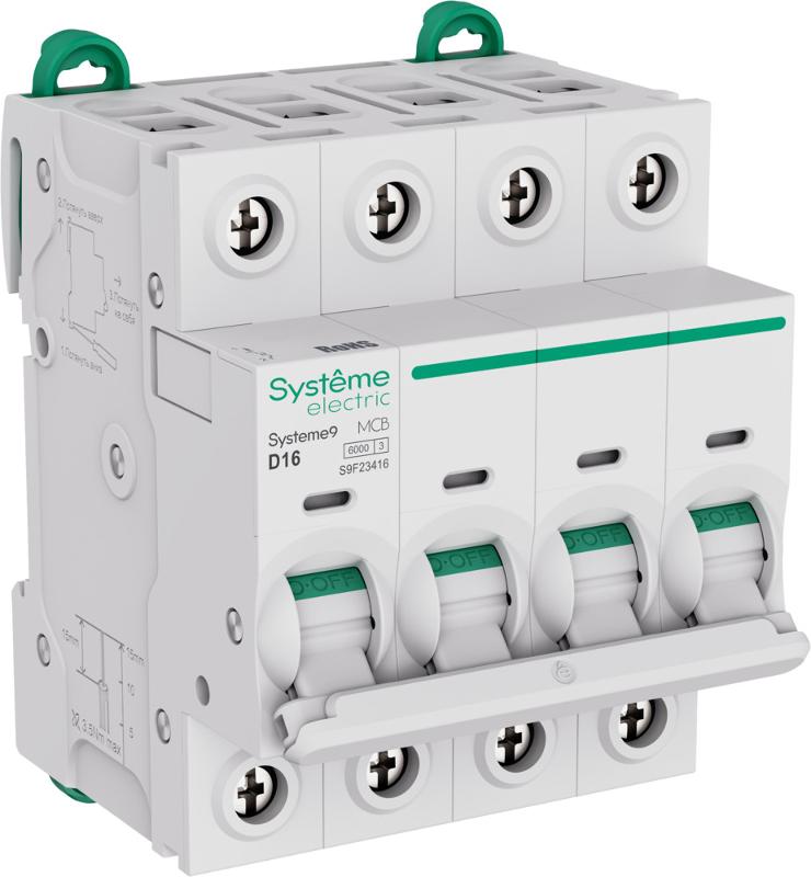 Systeme9 Автоматический выключатель (АВ) D 16A 4P 6kA 400В
