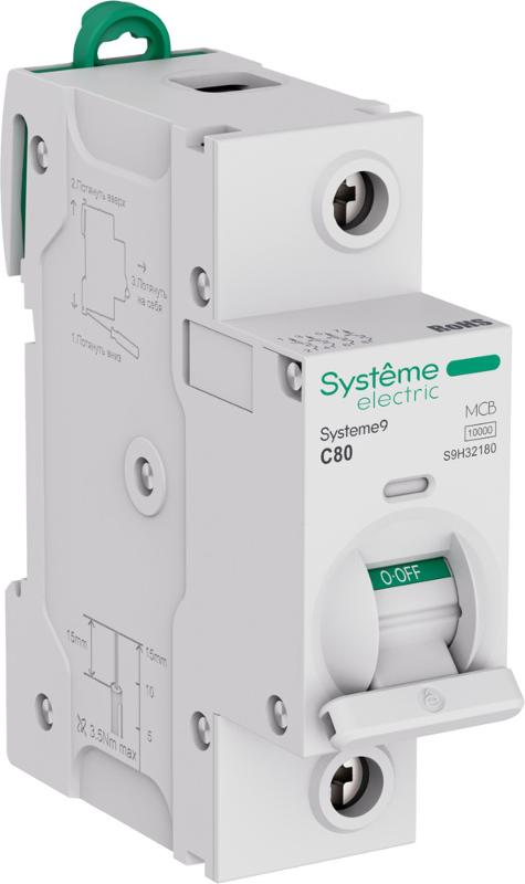 Systeme9 Автоматический выключатель (АВ) 27мм C 80A 1P 10 kA 230В