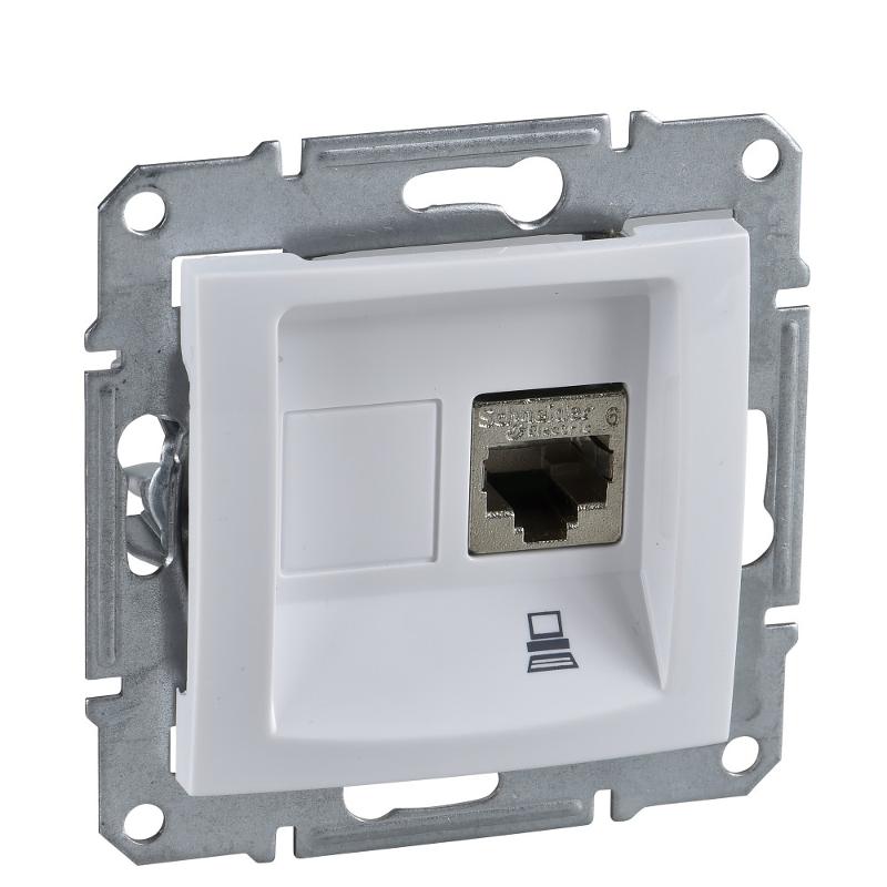 Sedna Белый Розетка компьютерная 1-ая RJ45 кат. 5e UTP