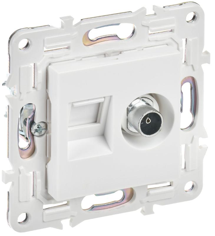 SKANDY Розетка двойная TV+RJ45 кат.5E SK-A14W арктический белый