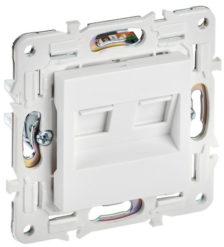 SKANDY Розетка компьютерная двойная RJ45 кат.5E SK-K03W арктический белый