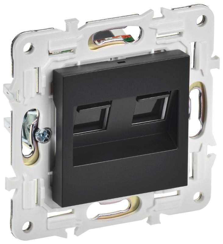 SKANDY Розетка компьютерная двойная RJ45 кат.5E SK-K03Bl черный