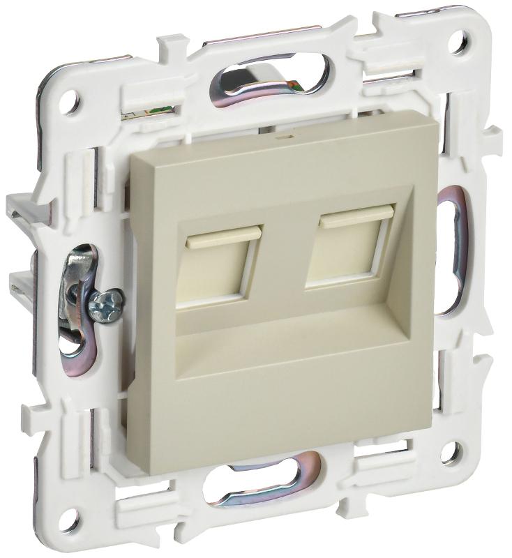 SKANDY Розетка компьютерная двойная RJ45 кат.5E SK-K03B бежевый