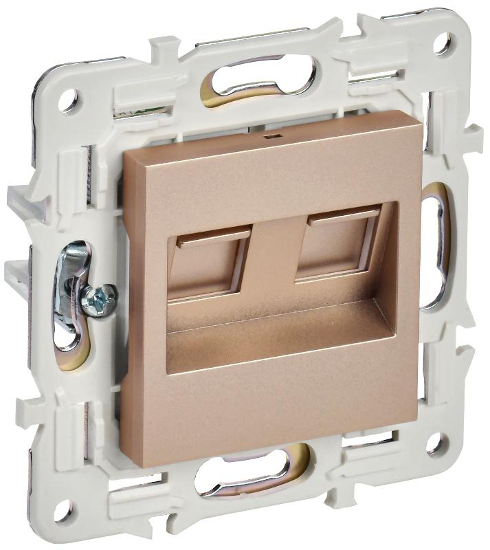 SKANDY Розетка компьютерная двойная RJ45 кат.6 SK-K04Sa песочный